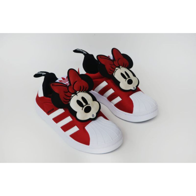 ADIDAS SUPERSTAR 360 DISNEY SERIES MINIE FACE RED WHITE KIDS