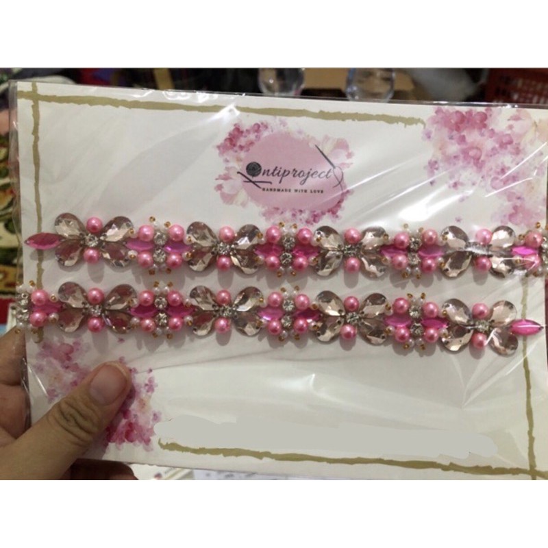 (HEMAT) Payet pinggang motif BUNGA KECIL panjang 75cm