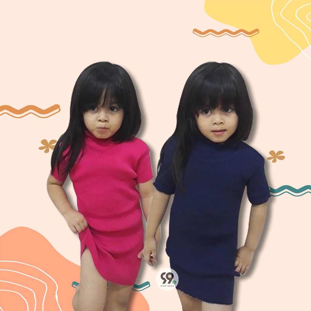 DRESS KALILA BAJU RAJUT 1-3th  anak perempuan tangan pendek