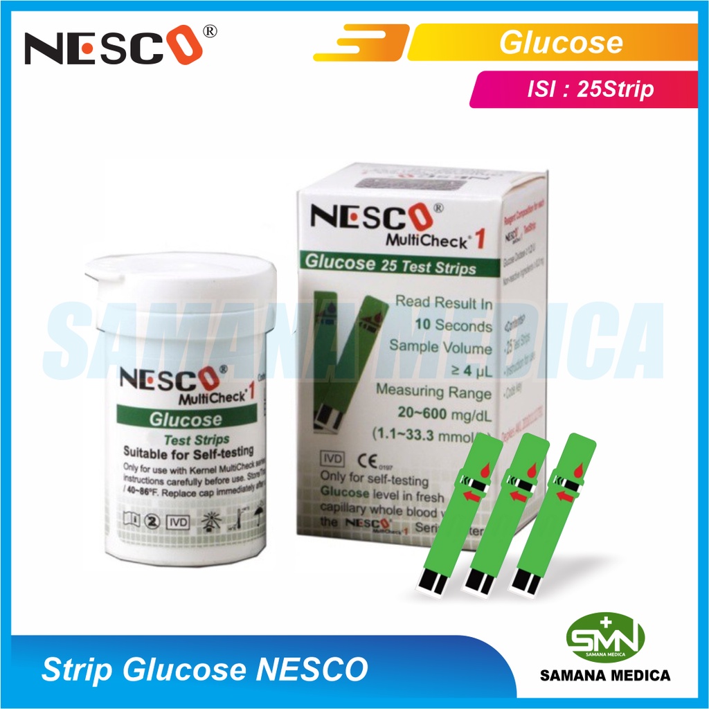 Nesco STRIP Glukosa Stik Alat Ukur Gula Darah Isi 25 Cegah Diabetes Untuk Alat Nesco