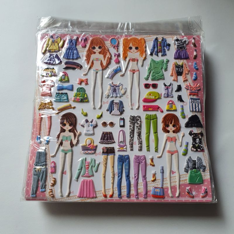 

10 pcs stiker cute Girl stiker timbul emboys baju bajuan