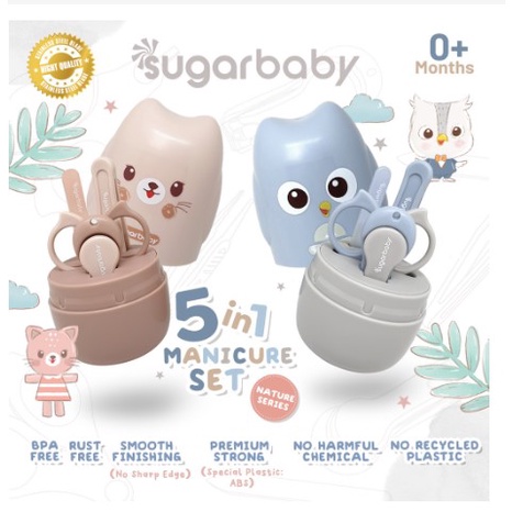 Sugar Baby 4in1 5in1 2 in 1 Baby Nail &amp; Hair Kits Manicure Set - Perlengkapan Perawatan Kuku dan Rambut Bayi + Gunting