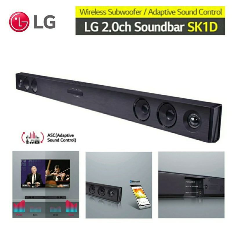 LG SK1D SOUNDBAR SPEAKER 2.0 Ch BLUETOOTH