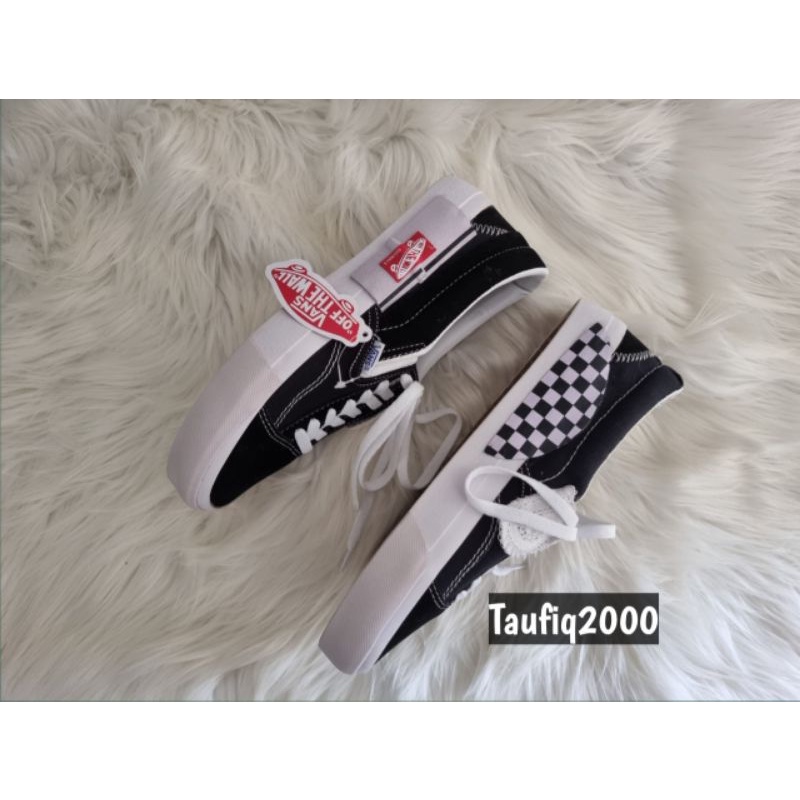 (BISA COD)SEPATU VANS SLIP ON CAP LX BLACK TRUE WHITE WAFFLE DT BNIB_VANS