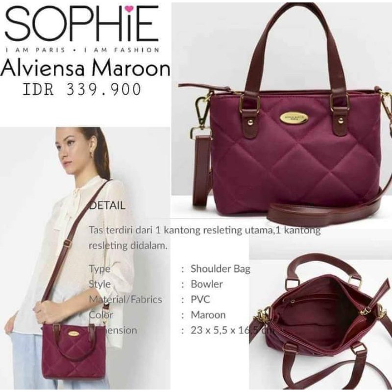 alviensa sophie maroon / tas promo sophie /tas kerja