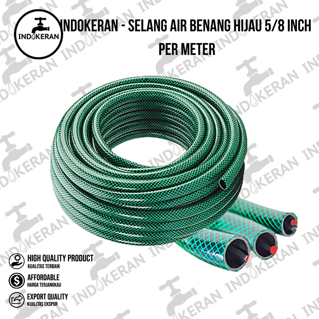 INDOKERAN - Selang Air Benang Hijau 5/8 Inch Per Meter