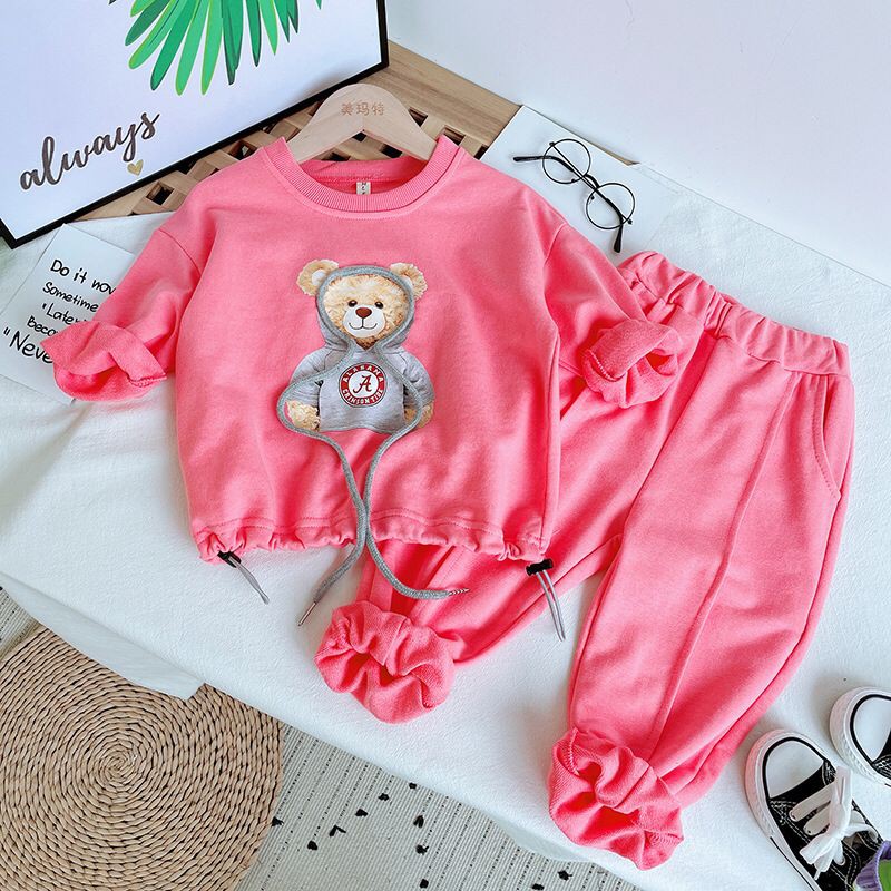 (LOLI-JKT) BS-63 SET ANAK FASHION ENJOY FOR KIDS MOTIF BEAR 100-140