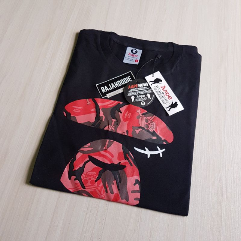 KAOS BAPE X ONE PIECE | AAPE X ONE PIECE | BAJU ONE PIECE | T-SHIRT AAPE X ONE PIECE FULL TAG & LABE
