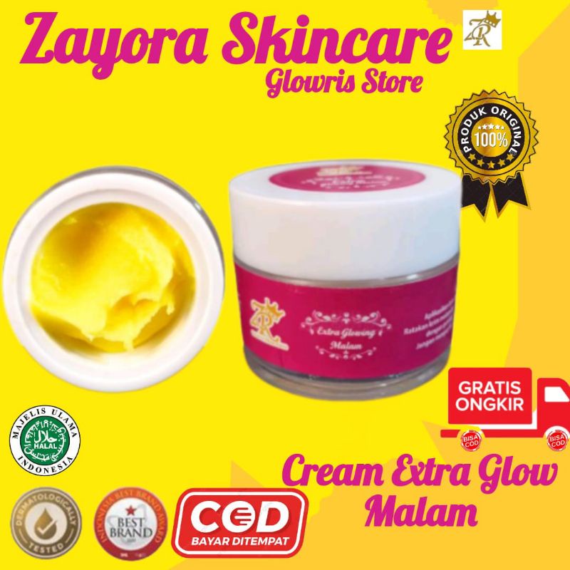 Cream Glowing Malam/ Cream Extra Glow Malam-Untuk Kulit Yang Susah Putih New Pakage