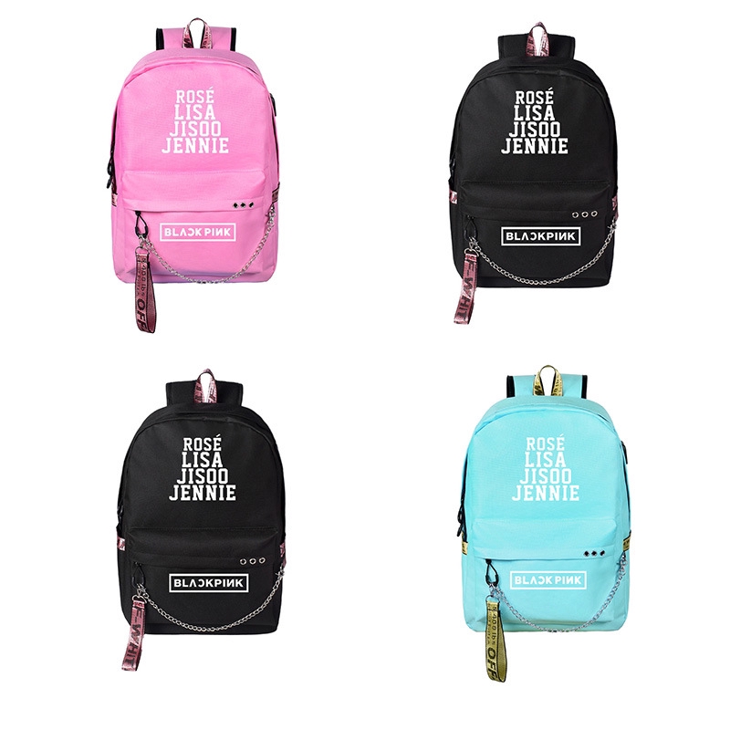 Black Pink Bag Park Caiying Lisa Jin Zhixiu Backpack Usb Charging - blackpink lisa roblox