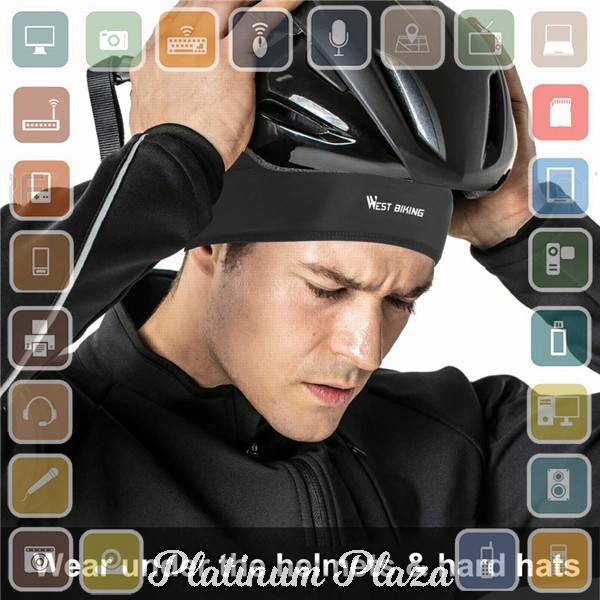 West Biking Bandana Headband Cycling Sports Cap Ice Silk Windproof - YP0201221 - Black`3RZGBW-