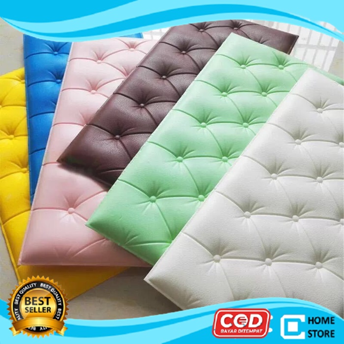 Wallpaper 3D Foam Headboard Sticker Dinding Busa Tebal Bed Wall Dinding Dekorasi Kamar Ruangan