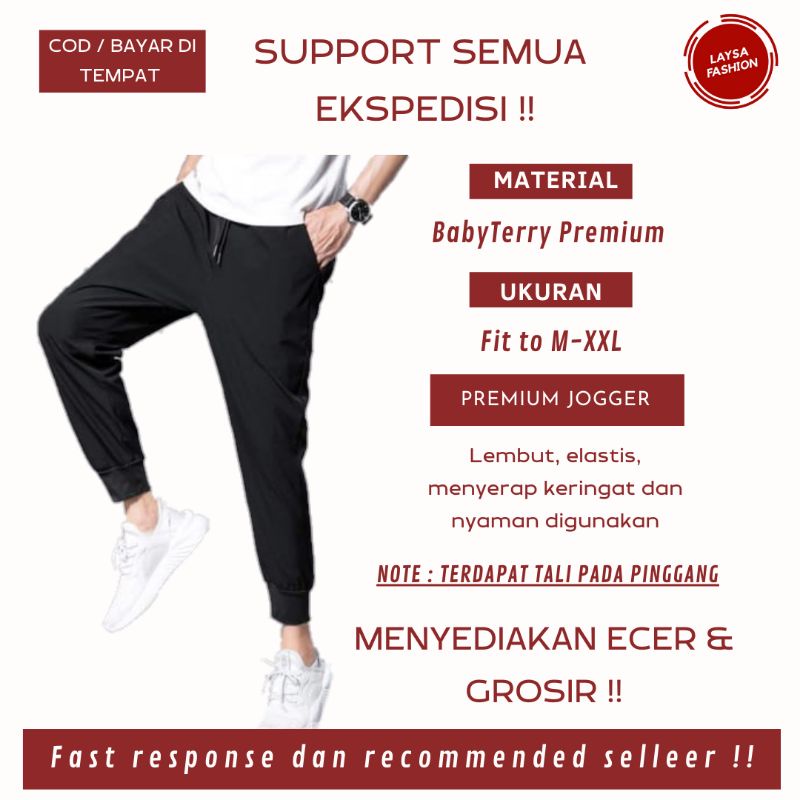 BISA COD Jogger Joger Polos Tanpa Logo Training Pria Wanita Pants Training Celana Olahraga Pria Wanita Joger Celana Olahraga Polos Hitam Dewasa Wanita Pria Celana Panjang Olahraga Polos Running Gym Gowes Badminton Training Running Dewasa Polos Hitam Murah