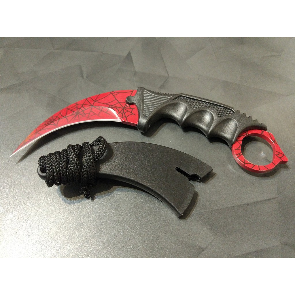 Premium Karambit Knife Crimson Web || CSGO Counter Strike Pisau Case
