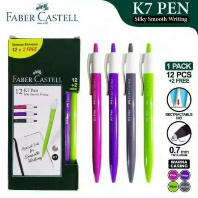 

NEW Pulpen Faber Castell K7 Cetek (BELI 1 LUSIN FREE 2 PCS)