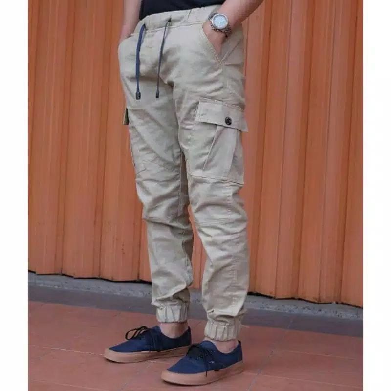 Celana Joger Cargo Pria Wanita (unisex) all Varian Hitam Abu Mocca Krem Army / Jogger Cargo Ukuran 27 - 38