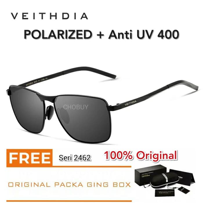 Kacamata Sunglasses Kaca Mata ORI Polaroid Pria kacamata Polarized Veithdia Polarisasi Berkendara