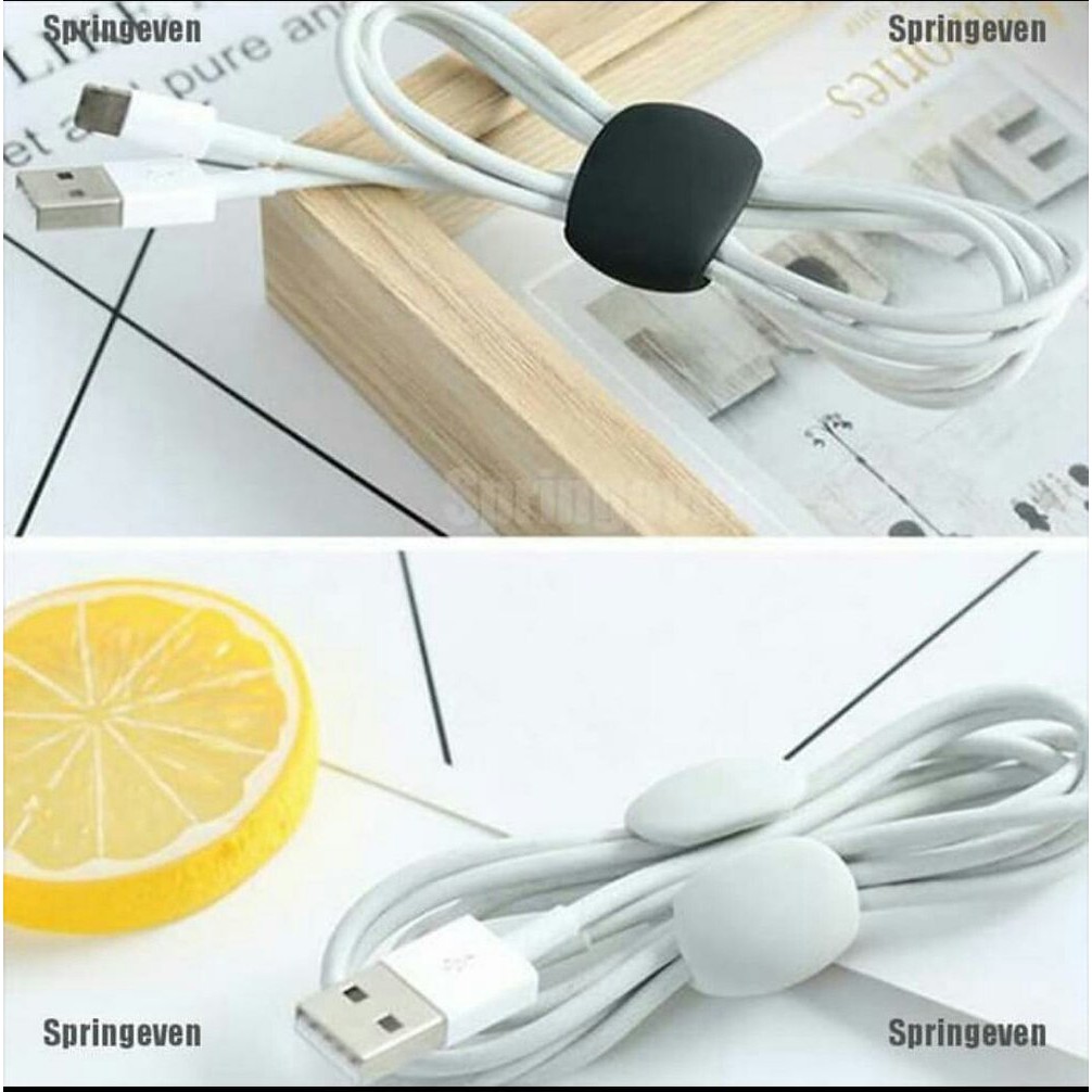 Tidy clip cable karet silicone kabel organizer 4pc