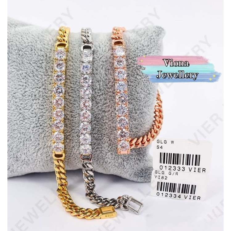 Gelang Rantai (Vier) Replika Berlian / Look Diamond