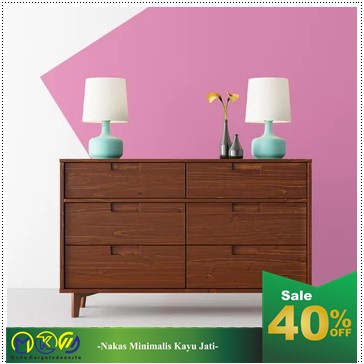 Nakas Minimalis Laci 6 Kayu Jati Modern Furniture Jepara