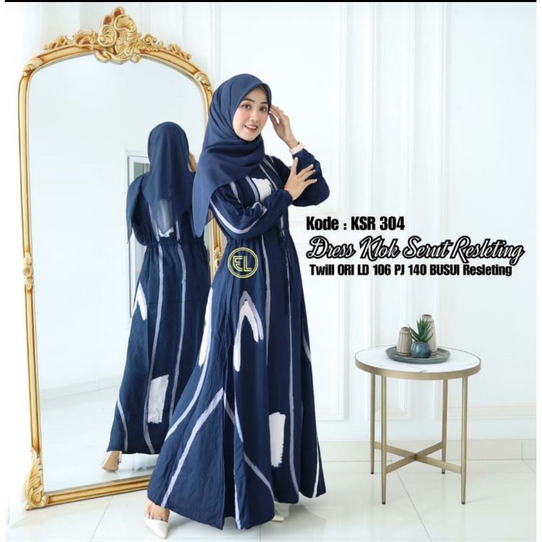 motif baru gamis twill ori batik elzhaf KSR 304