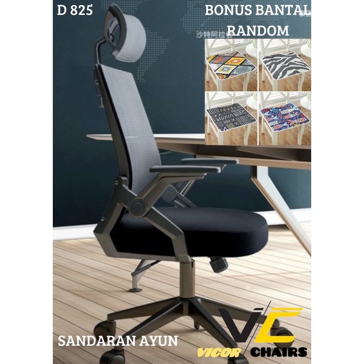 Kursi Kantor,Kursi Gamer,Kursi Sesuai Foto Iklan-D825 Full Black