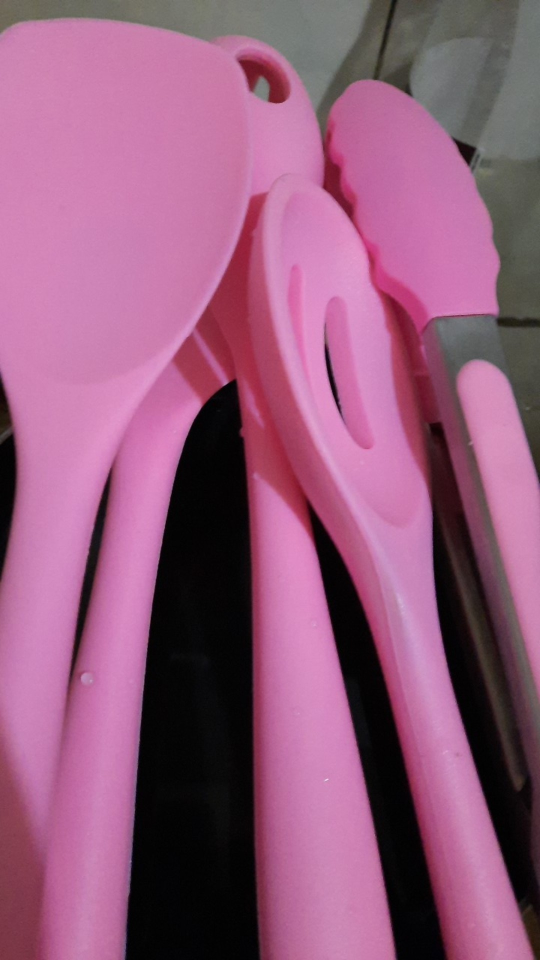 Set Dapur Silicone 10pcs Pink Silikon Spatula Turner Set Paket 10in1 Alat Masak Kitchen Utensils