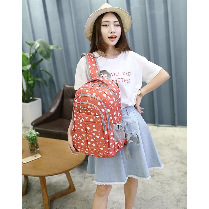 RASTA_BAGS17 - Tas Ransel Sekolah Anak Perempuan Cewek Wanita TK SD SMP SMA Fashion Korea Karakter Lucu Import