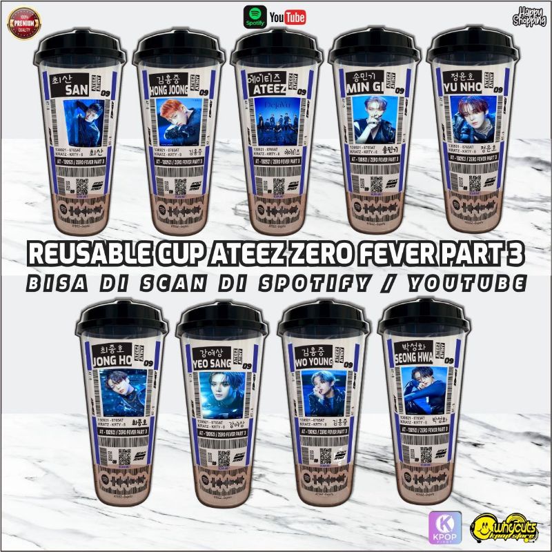 Reusable Cup Ateez Zero Fever Part 3 DeJavu