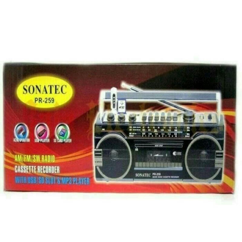 RADIO KASET TAPE SONATEC PR-259 BISA USB SD CARD
