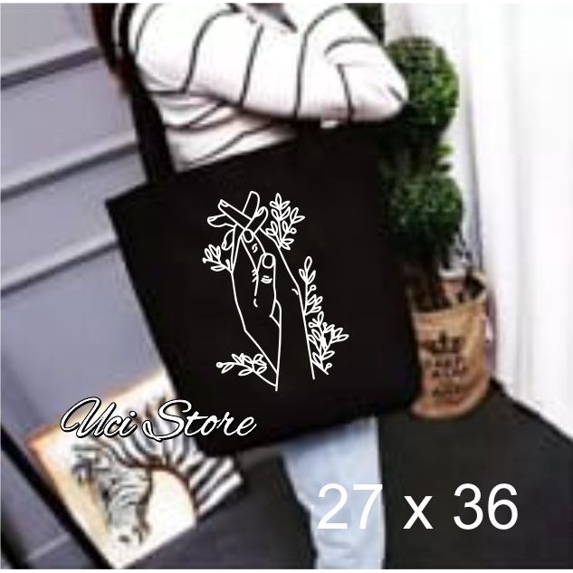 ( PAKAI RESLETING ) TAS TOTE BAG WANITA..SABLON KUAT &amp; RAPI ( TOKO UCI)