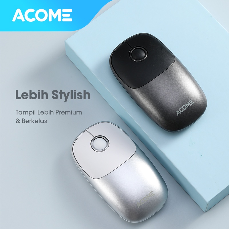Acome Mouse Wireless Silent Click 1600DPI AM500 Garansi Resmi 1 Tahun