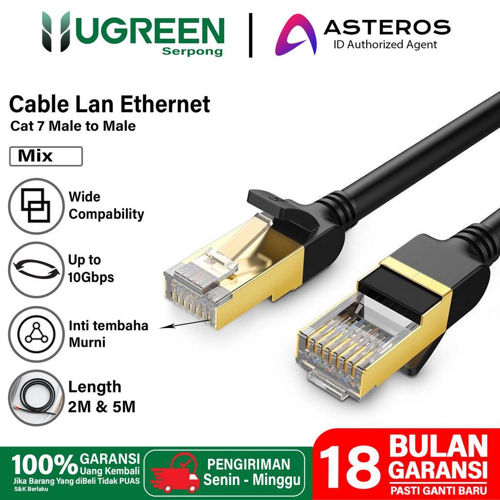 UGREEN Kabel LAN RJ45 Cat.7 Gigabit Ethernet 24AWG 10Gbps 2m 5m