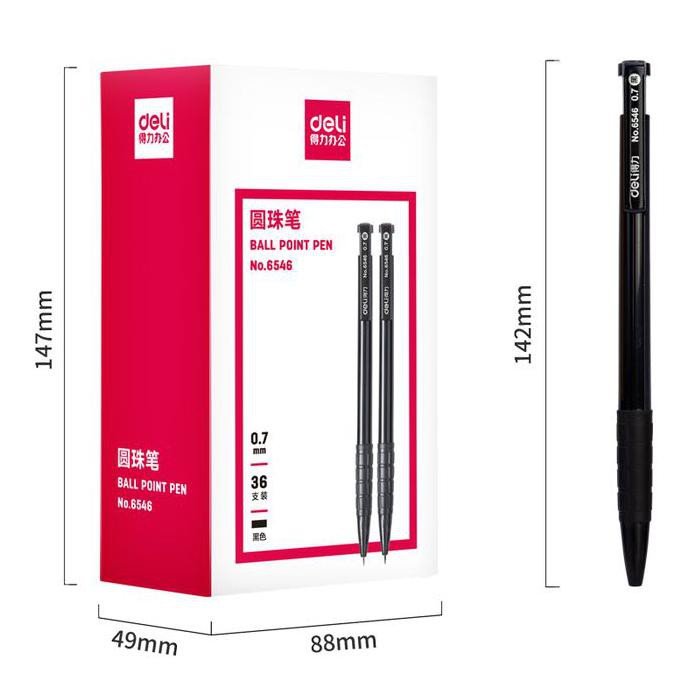 

Deli Pulpen Cetek Halus / Retractable Smooth Ballpoint Pen EQ01320 - Hitam