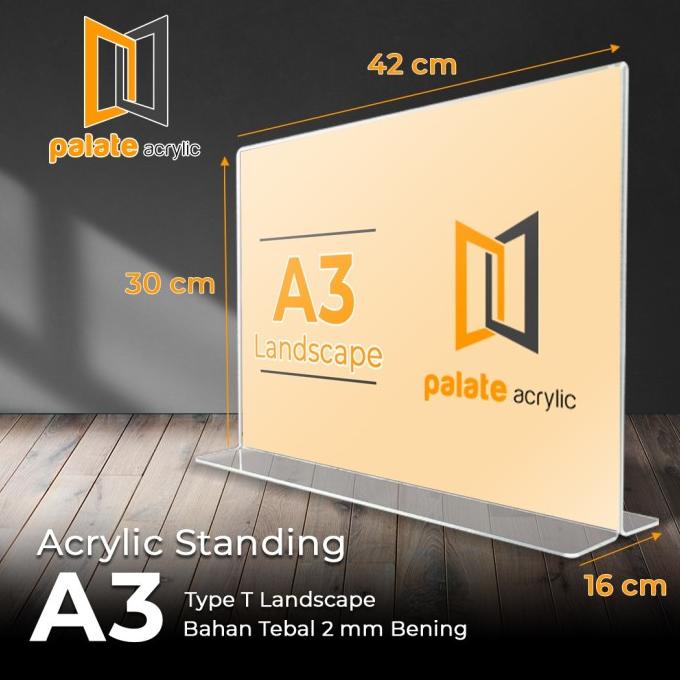 

Office & Stationery | Document Organizer | Akrilik A3 / Acrylic Tent Holder /Akrilik Menu A3 T Landscape 3Mm | Best Seller