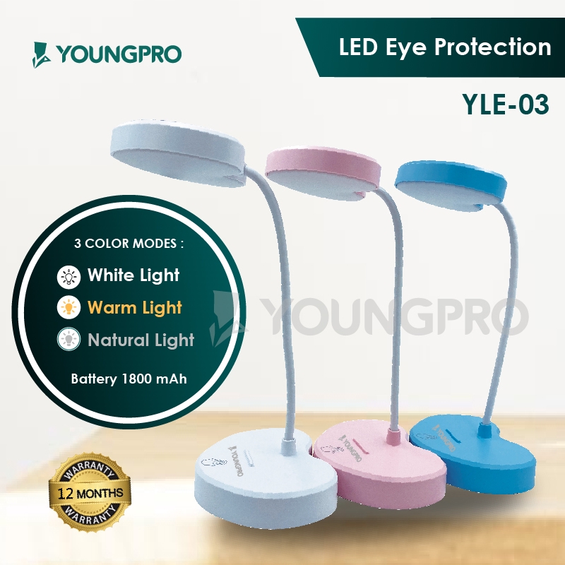 BERGARANSI!! YOUNGPRO LAMPU LOVE LED 3 MODE CAHAYA LAMPU BACA MEJA BELAJAR TIDUR BENTUK HATI YLE-03