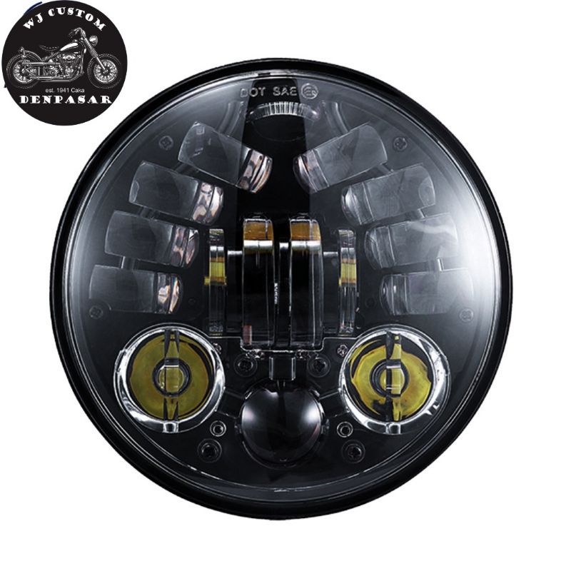 Lampu Daymaker 16 Titik LED CB 5 75 inch DUS HITAM POLOS