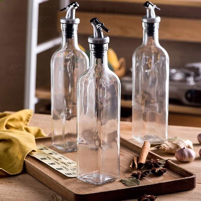 Botol Minyak Kaca 500ml Glass Oil Bottle Dispenser Sauce Vinegar 500 ml