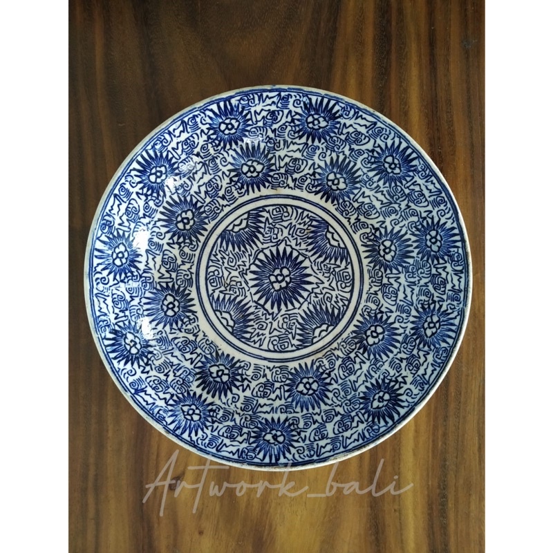 Piring Antik keramik | Motif matahari