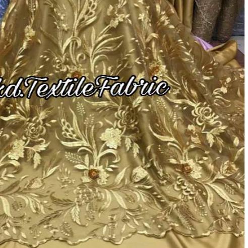 ✺ New bahan kain tille 3D mutiara bahan kain brokat 3d/bahan kebaya(harga per 0.5 meter) ➢