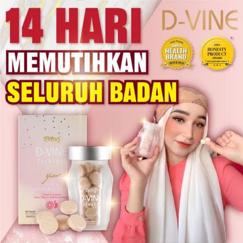 D-VINE D VIEN COLLAGEN PEMUTIH MUKA BIKIN GLOWING SEDIA ECERAN 20 BUTIR