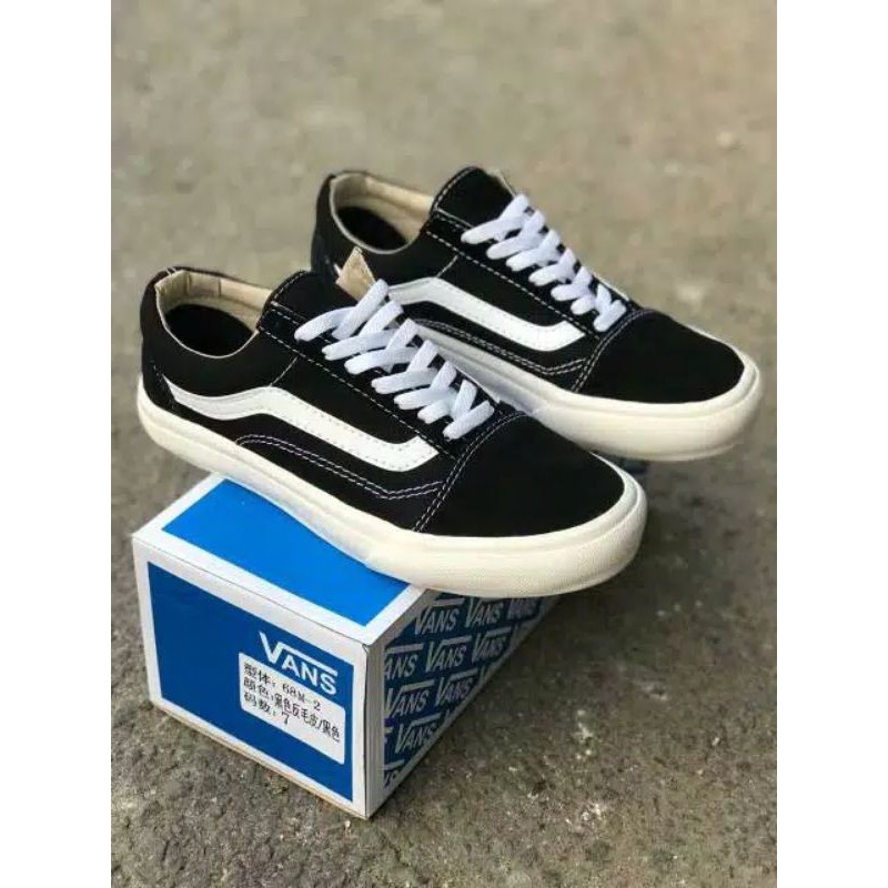 SEPATU VANS OLDSKOOL BLACK WHITE OG VAULT WAFFLE DT DOUBLE FOXING BNIB