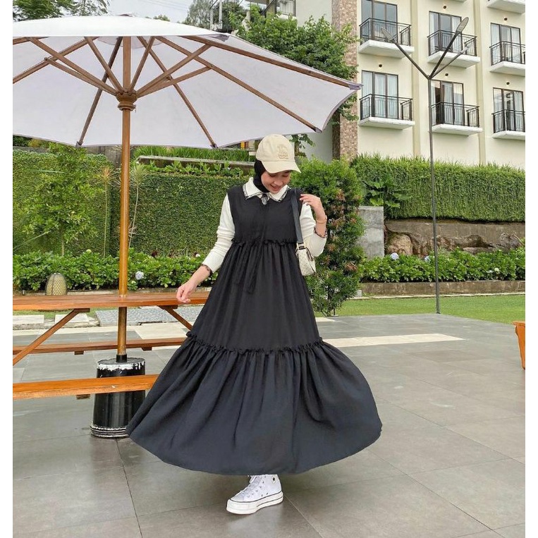 INNER DRES TANPA LENGAN BIROLOUTFIT/MIDI DRES/DALEMAN DRES