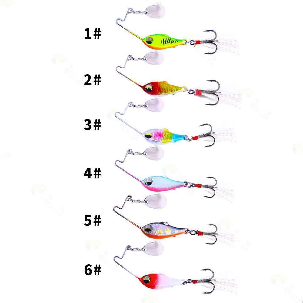 SOLIGHTER 15g/20g VIB Lure Spinner Tackle Wobblers Crankbaits Metal Fishing Bait Bass Spoon Metal Vibration Rotate Sinking Sequin Treble Hook