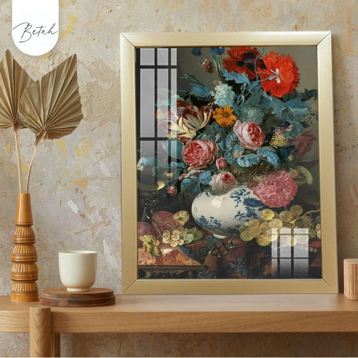 Pittura | Lukisan Dinding-Hiasan Dinding-Dekor Painting Bunga Menawan Pot Klasik Super Murah