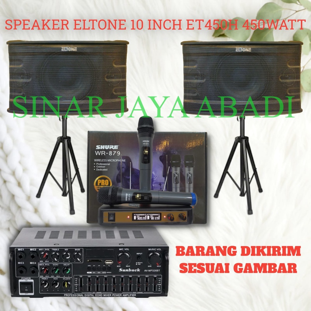 PAKET KARAOKE SOUND SYSTEM KARAOKE HOME 10 INCH ELTONE ET450H 450WATT GARANSI