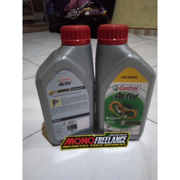 Castrol Activ 2T low smoke oli samping castrol activ motor 2 tak