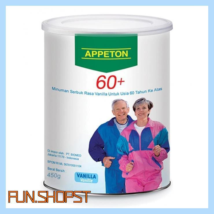 

APPETON 60+ / SUSU LANSIA - ORANG TUA (VANILLA) 450 GRAM APETON 450GR