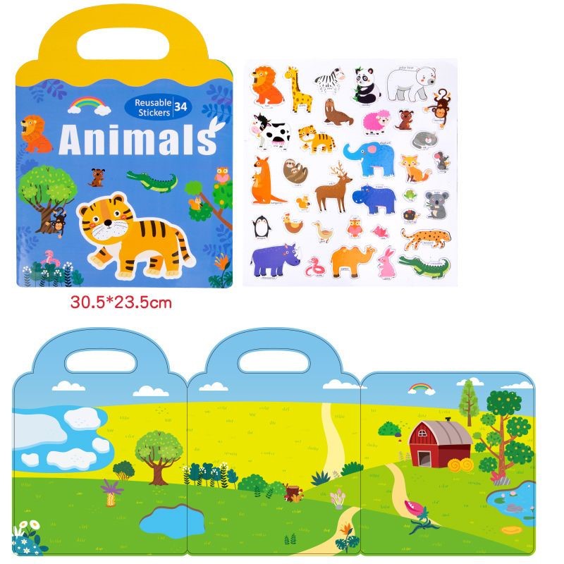 Mainan Anak DIY FUN KIDS SCENE STICKER BOOK Puzzle Jigsaw Kayu Board