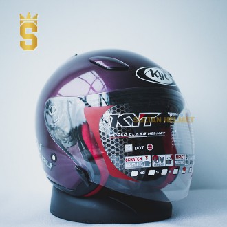 Helm Half Face KYT DJ MARU Solid - Deep Purple